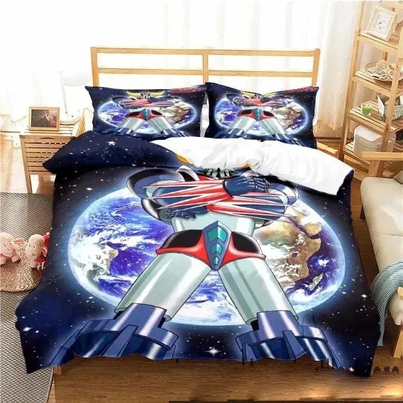 Stampa 3D Goldrake Grendizer Robot UFO Set Biancheria da Letto Matrimoniale Singolo King Copripiumino Piumone Federa Bambini Ragazze Adulti Camera da Letto