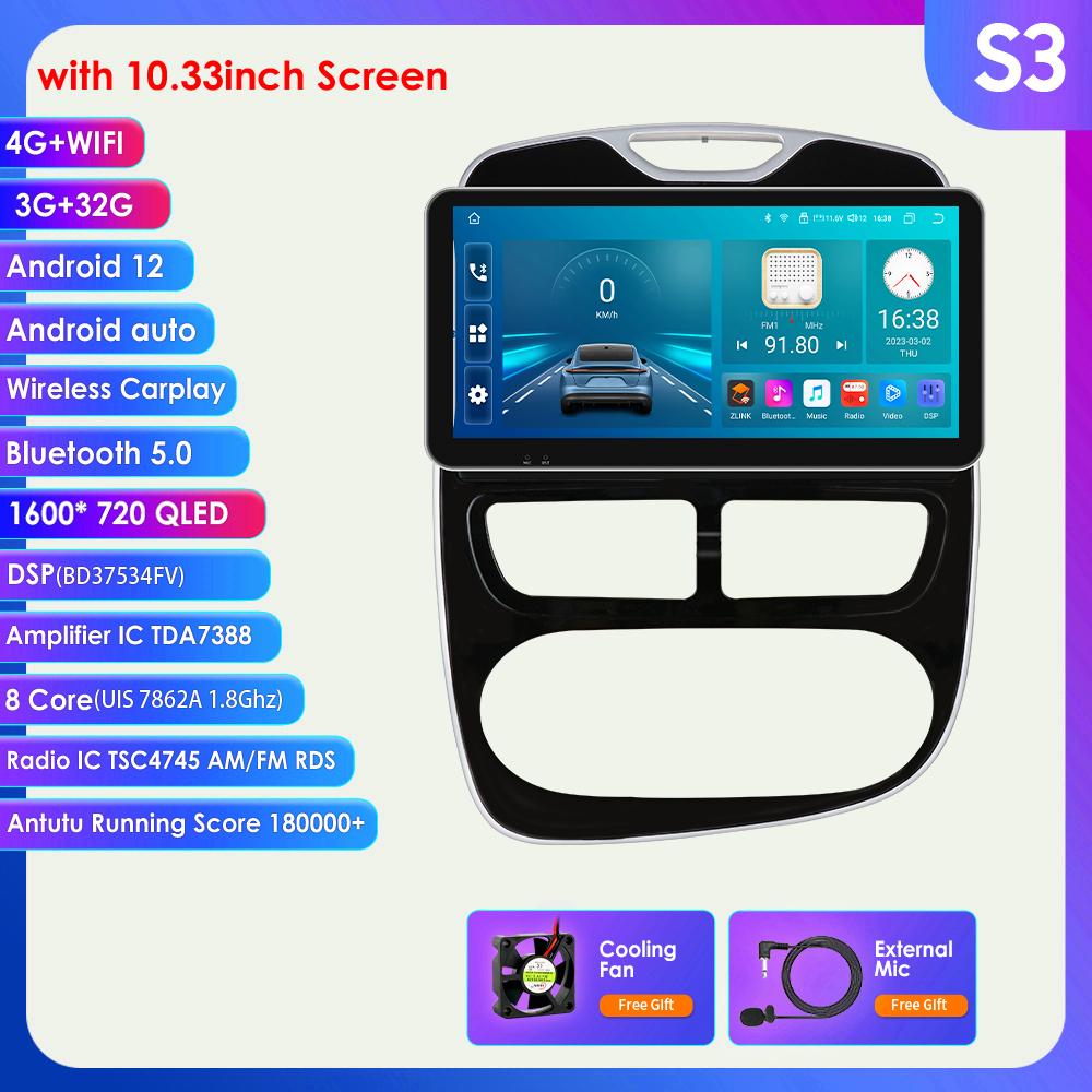 

8 + 128G Беспроводная связь Carplay 4G-LTE 2din Android Авторадио для Renault Clio 4 2012-2016 Автомобильный мультимедиа Стерео GPS Navi Аудио Видео BT Интеллектуальный экран S3 8Core 3G 32G