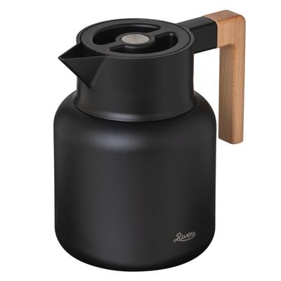 Rivers Thermo Insulated Thermos To Wide Keeps Hot or Tabletop AJG002BK Jug, Quito, (Easy Clean, Mouth, Cold), 1600ml, Thermos, Insulated, Black,