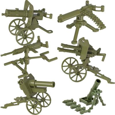 Kleine Partikel Zweiter Weltkrieg Kanone Feldkanone Gebirgskanone Gatlin Maxim Militärwaffen und Ausrüstung Bausteinzubehör