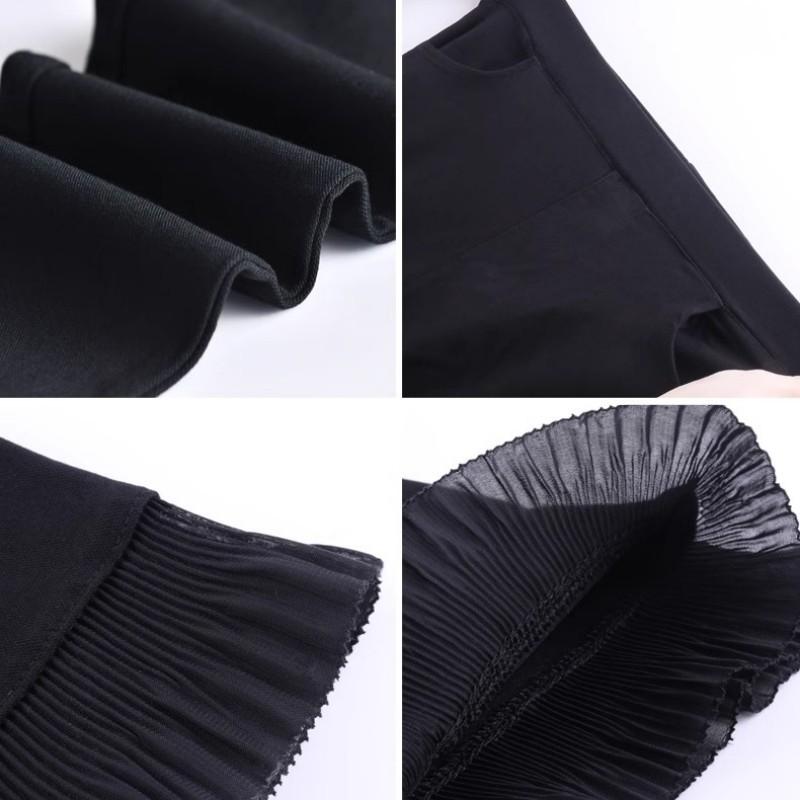 Flag-bottom Pants for Women In Summer Thin High Waist Slimming Ice Silk 7-point Flared Pants for Eight-point Small Wide-leg Casual Pants