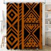Bath Shower Curtain Polyester Waterproof Decorative Modern Geometric Print Black and Orange for Bathtub
