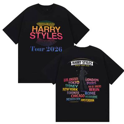Harry Styles Juntos World Tour 2026 Merch Camiseta UNISSEX Feminina Moda Vintage Algodão Oversized Y2K Camisa Roupas de Verão Tops