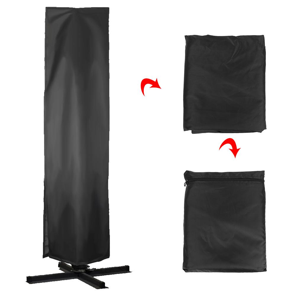 Outdoor Oxford Cloth Black Waterproof Dustproof Anti UV Umbrella Cover Protector(262x89cm)