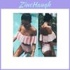 Bikini Elegante da Donna Push-up con Volant Off Shoulder Costume da Bagno Costume da Bagno Imbottito