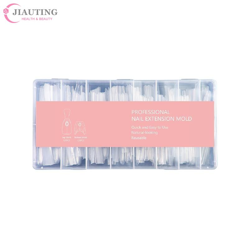 240pcs Sandwich Nail Forms 15 Size Oval Extension Dual Form No Paper Forms Needed For Easy Nail Extensions