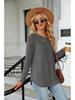 T-shirt da Donna Autunno/Inverno 2023 Girocollo Manica Lunga Ampia con Bottoni