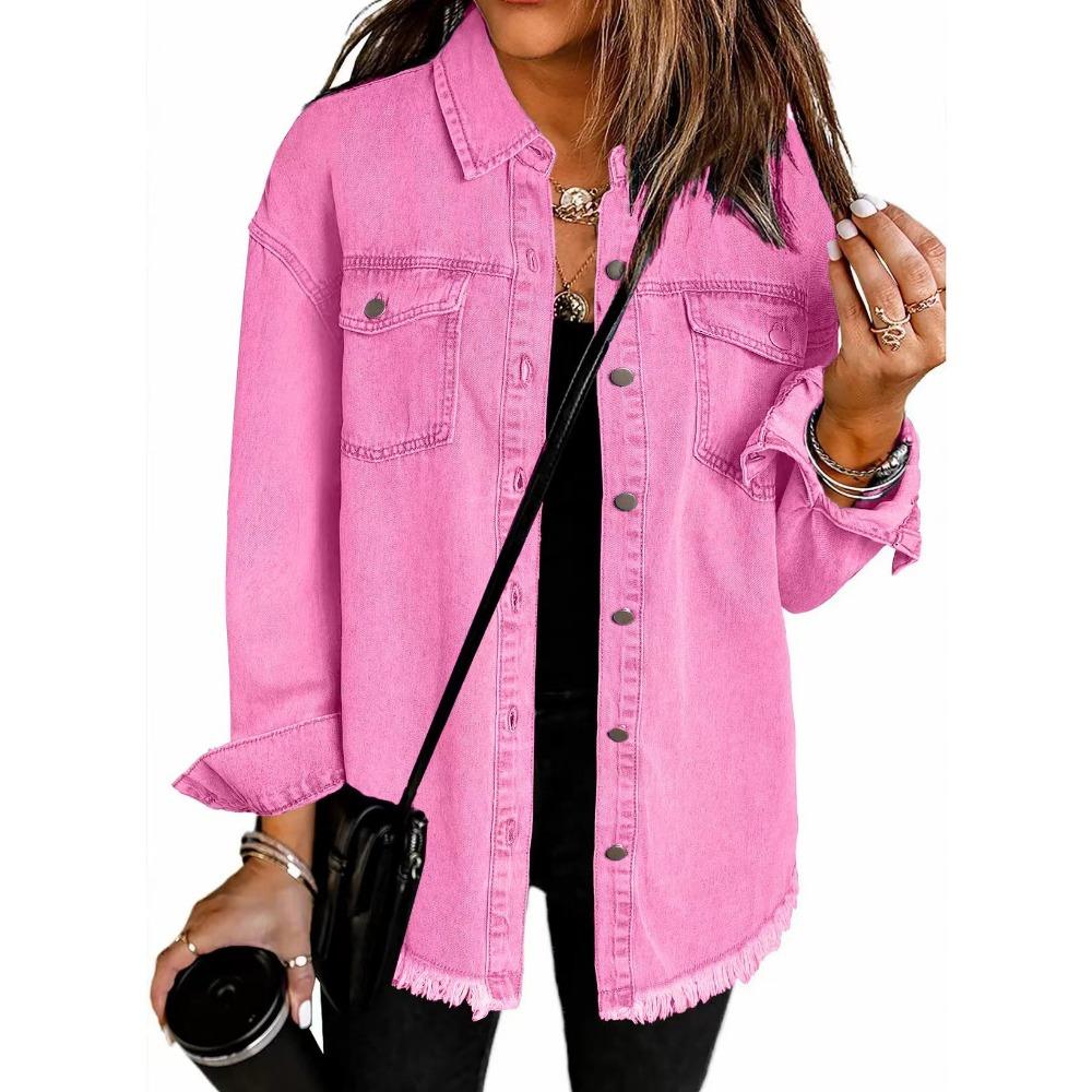 New Denim Jacket for Autumn and Winter, with A Unique Street Style and Ruffled Hem for Women