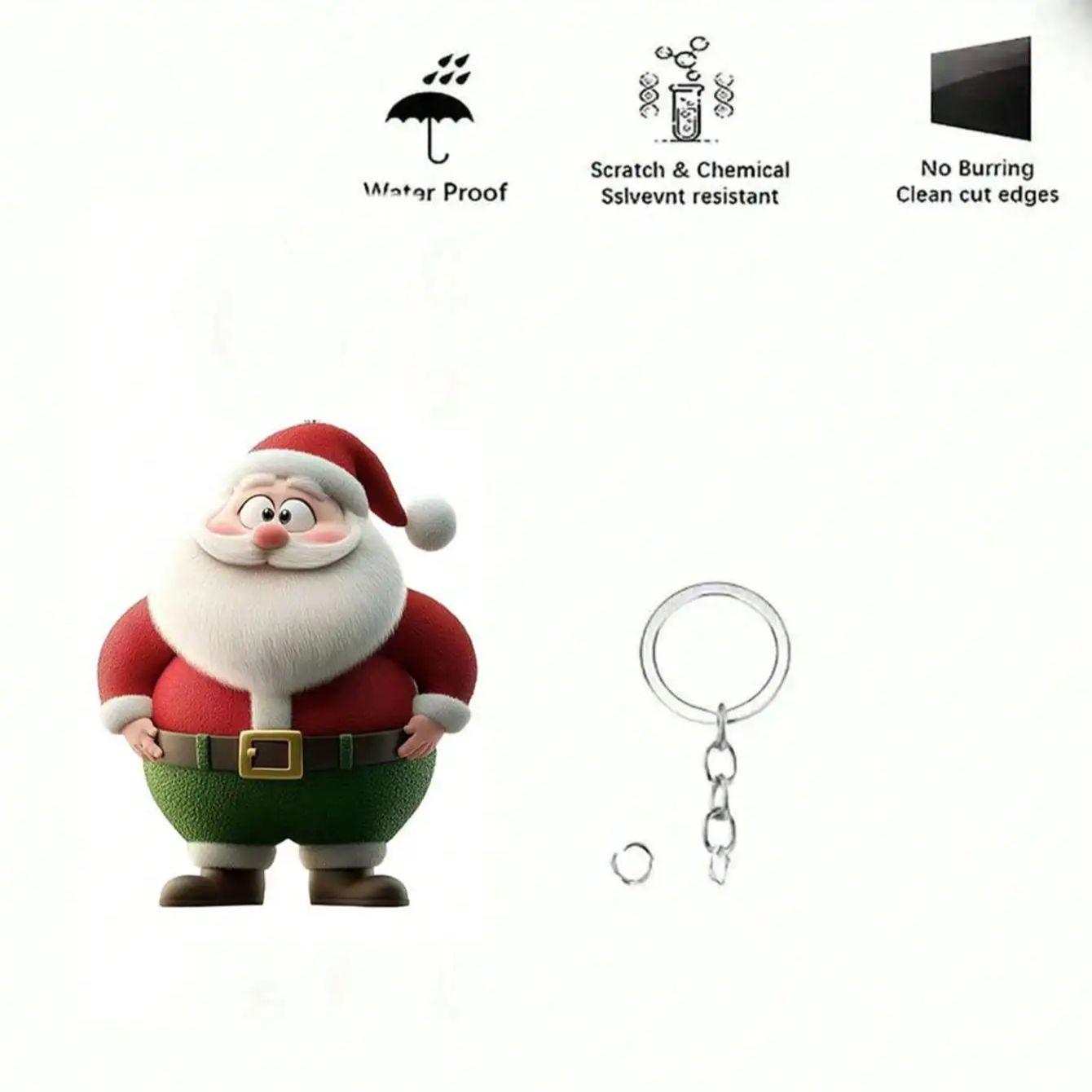 

Милый брелок в виде Санта-Клауса, подходящий для автомобильных зеркал заднего вида, брелоков для рюкзаков и атмосферного украшения рождественской елки.