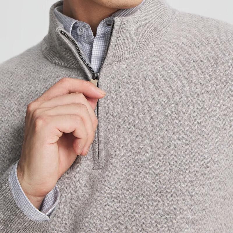 YOUNGOR Men's Cashmere Blend Half-Turtleneck Sweater