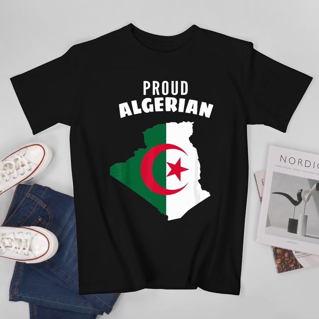 More Design Algeria Flag Algerian Unisex Tshirt Tees Tshirt Oneck T Shirts Unisex Boys Clothing 100 Cotton