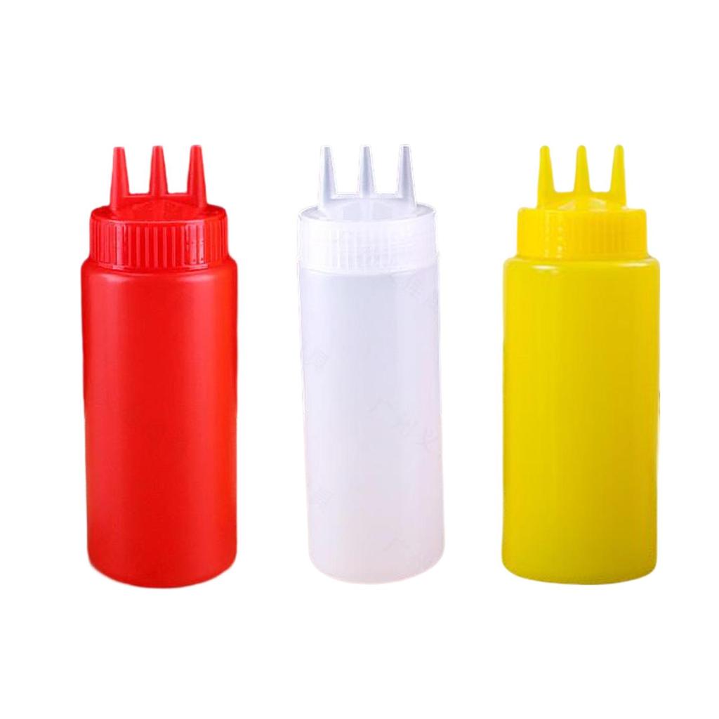 Ketchup Bottle Press, Container with Three Holes for Outdoor Restaurants