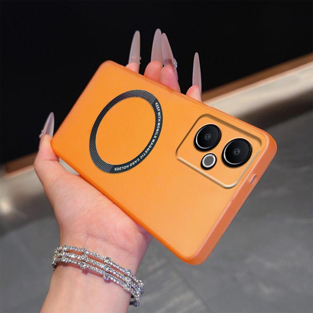 Magnetic Semi‑Transparent Matte Phone Case for Realme 14T 5G Soft TPU Shockproof Cover