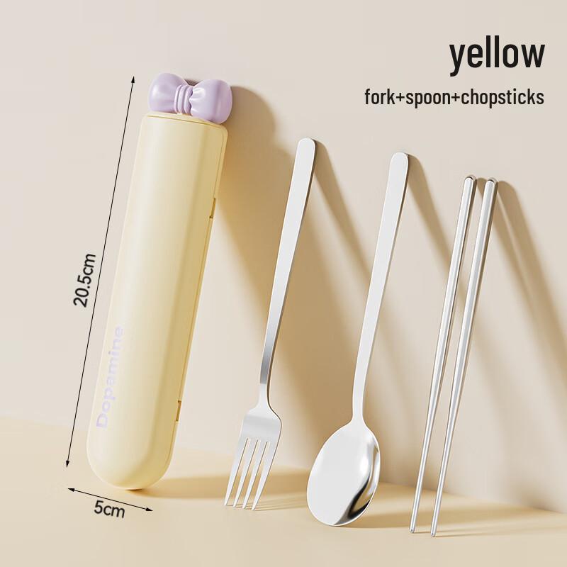 304L Stainless Steel Portable Cutlery Set with Bow Design