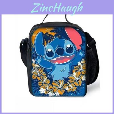 Stitch Lunch Bag With Polyester Material For School Daily Use And Lightweight Carrying