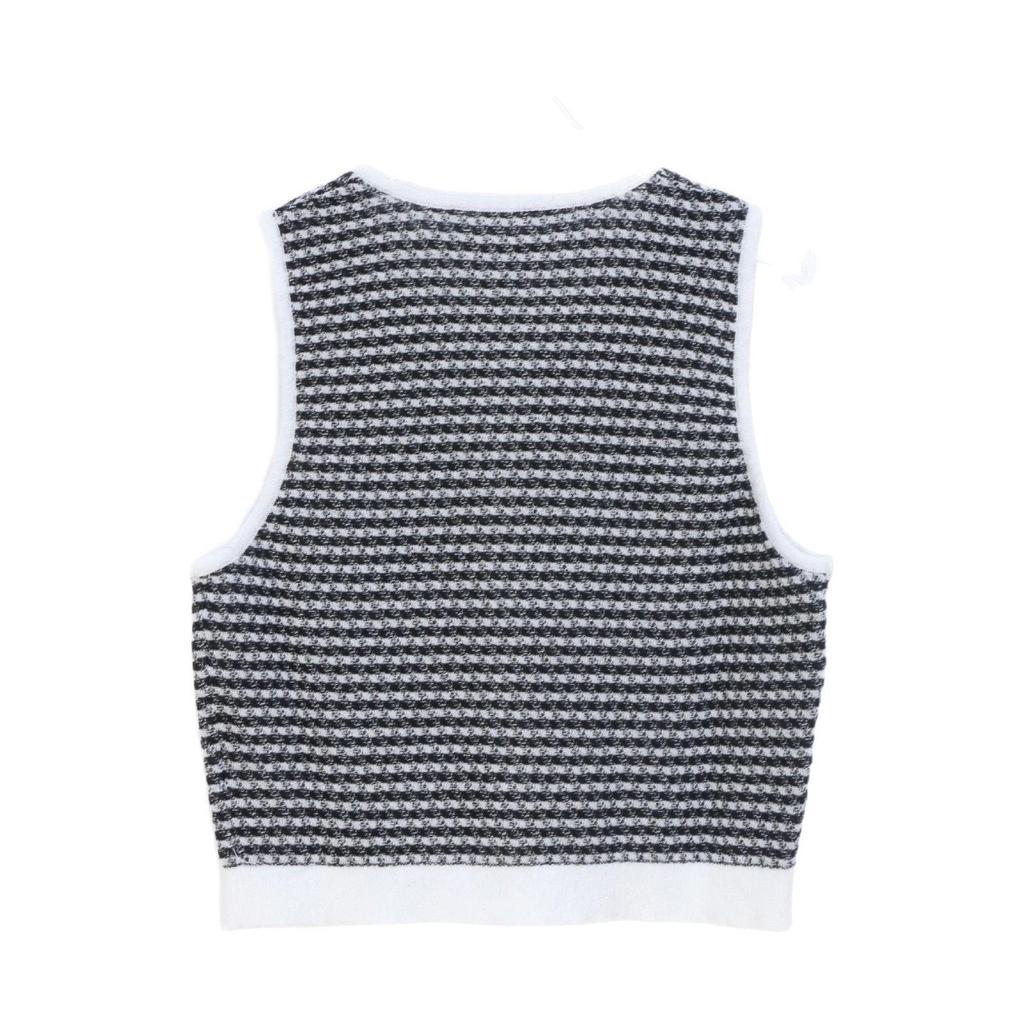 Women's Striped Sleeveless Knit Cardigan - Retro Spring/Summer 2025 Collection