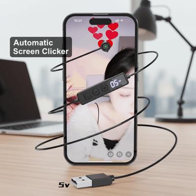 Digital Display Screen Auto Clicker Multiple Gears Continuous Auto Clicker Device Adjustable USB Auto Like Tap Device