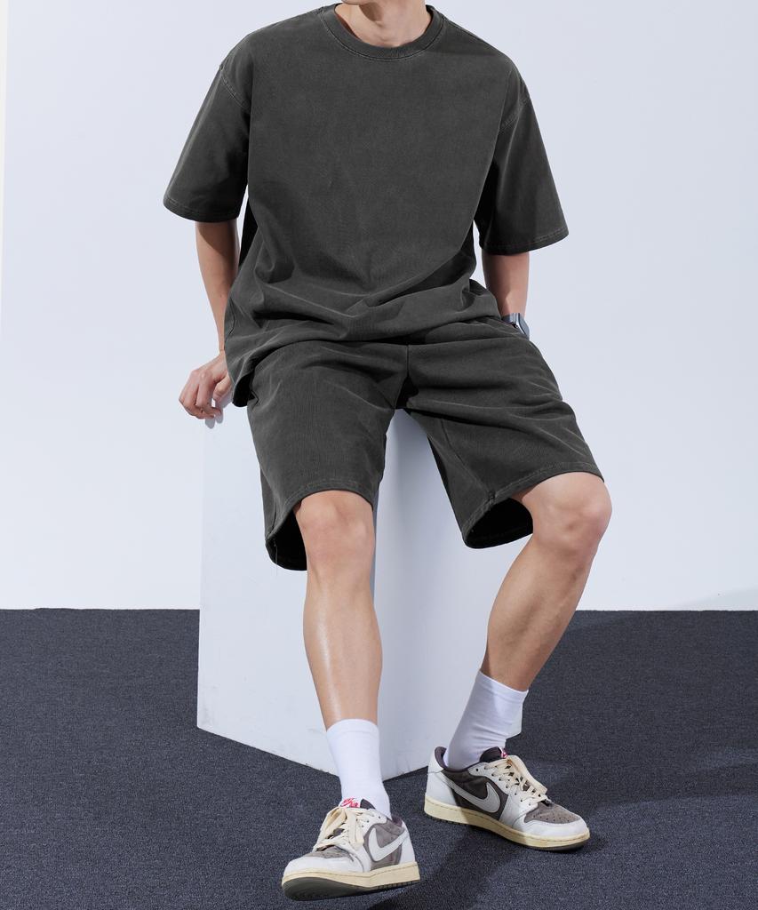 Top Boy Heavy Duty Pigment Oversized Short Sleeve T-Shirt Charcoal