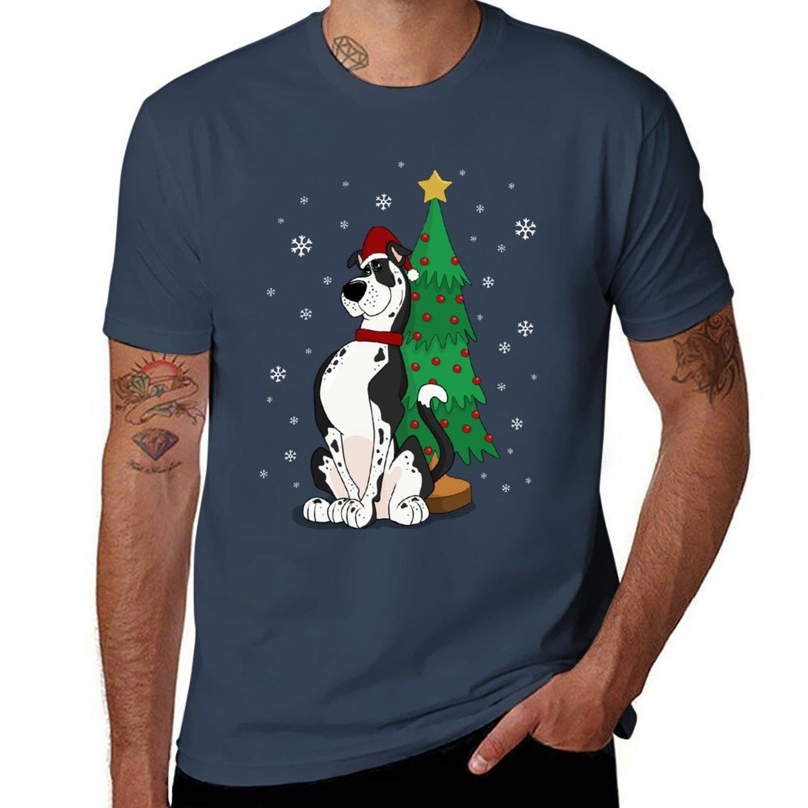 Great Dane Christmas T-Shirt t shirt man casual t shirt man designer T-Shirt S