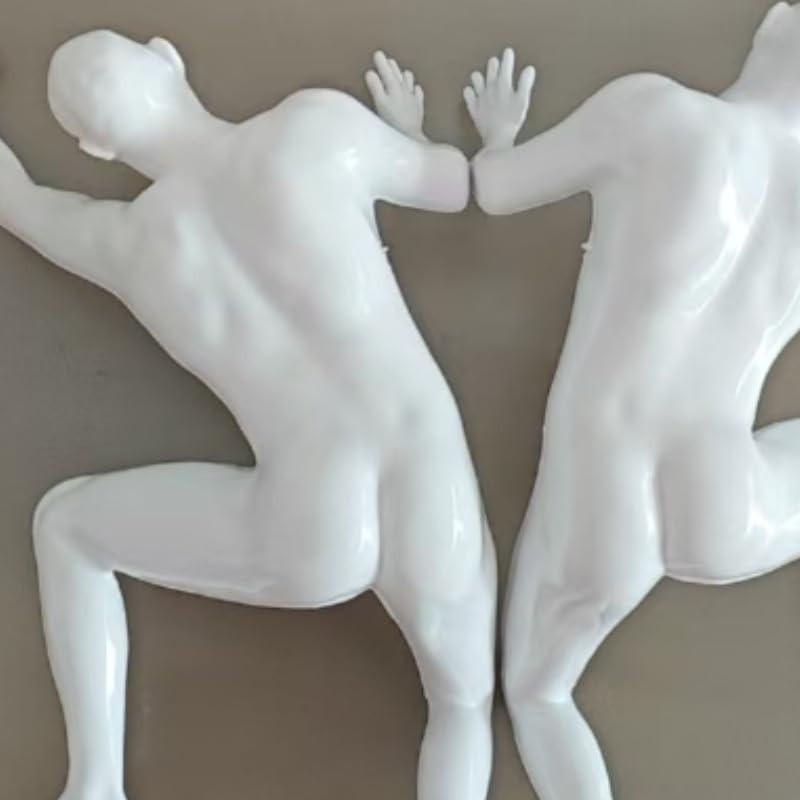 Figurka lezoucího muže, Moderní nástěnná dekorace do rohu dveří, 3D tištěná minimalistická socha, Motivační nástěnná dekorace pro domov, kancelář, obývací pokoj