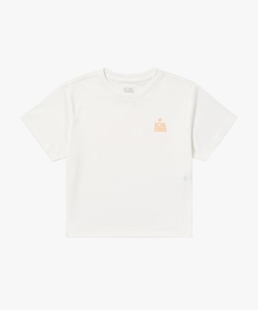 GOALSTUDIO Ws Track Goal Logo Crop Tee-Off White