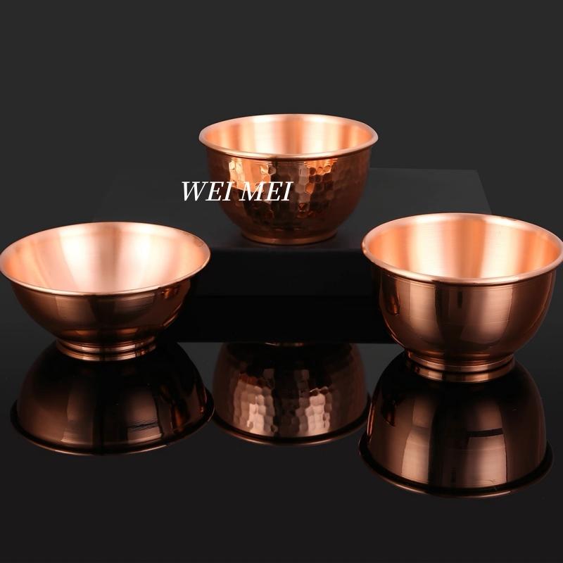 Handcrafted Vintage Copper Bowl,Exquisite Hammer Texture Finish Texture ,Pasta ,Salad Bowl,Portable Thickened Copper Tableware