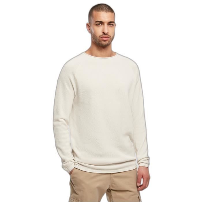 Pull à manches longues - Urban Classics - Gris clair - 100% coton - Col ras du cou - Manches raglan