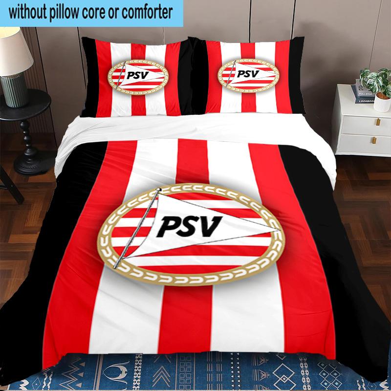 Psv Sports Emblem 3PCS Bedding set,Ideal for1pc Duvet Cover And 2pcs Pillowcases Perfect for Christmas gift,Ideal for Bedroom, Dormitory