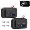1 Set 18W Qc3.0 Usb A Port & 30W Pd Usb C Port 12V Rv Usb Outlet Charging Socket Panel With Led Light For Car Marine