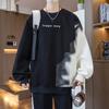 Autumn Thin Sweatshirt for Boys Round Neck Loose Color-blocking Top Junior High School Students 12 Years Old 15 Children Super Beautiful Jacket