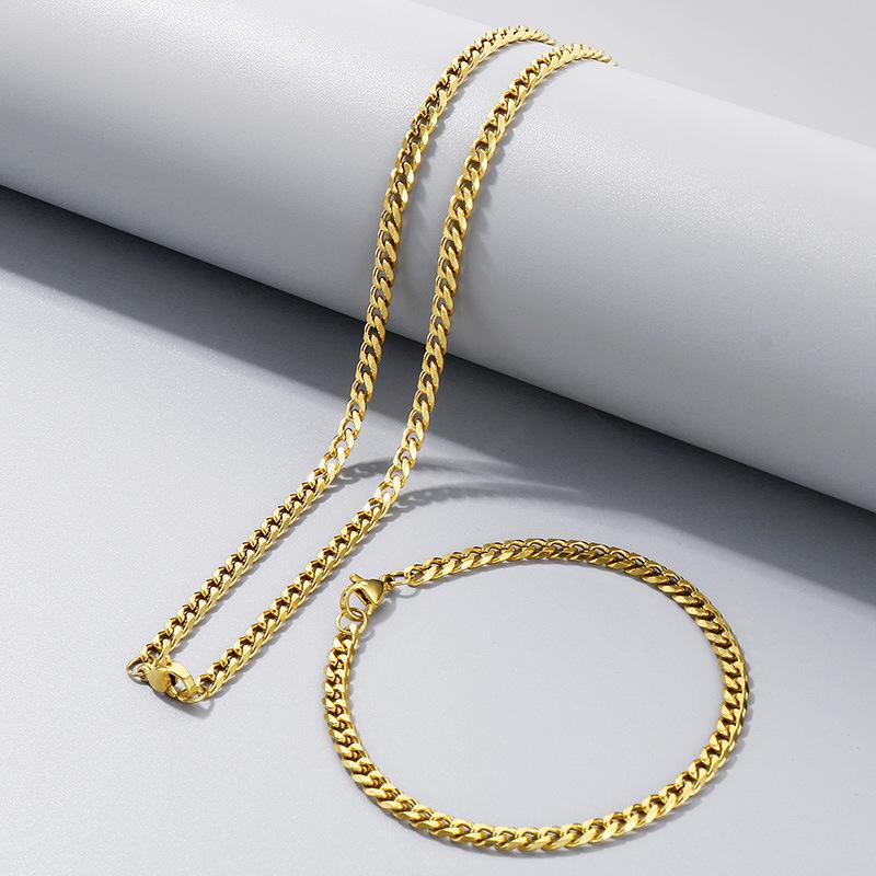 Halskette aus Titanstahl mit dicker Hip-Hop-Kette, Edelstahl sechsseitig geschliffene Kette mit Kettenschmuck