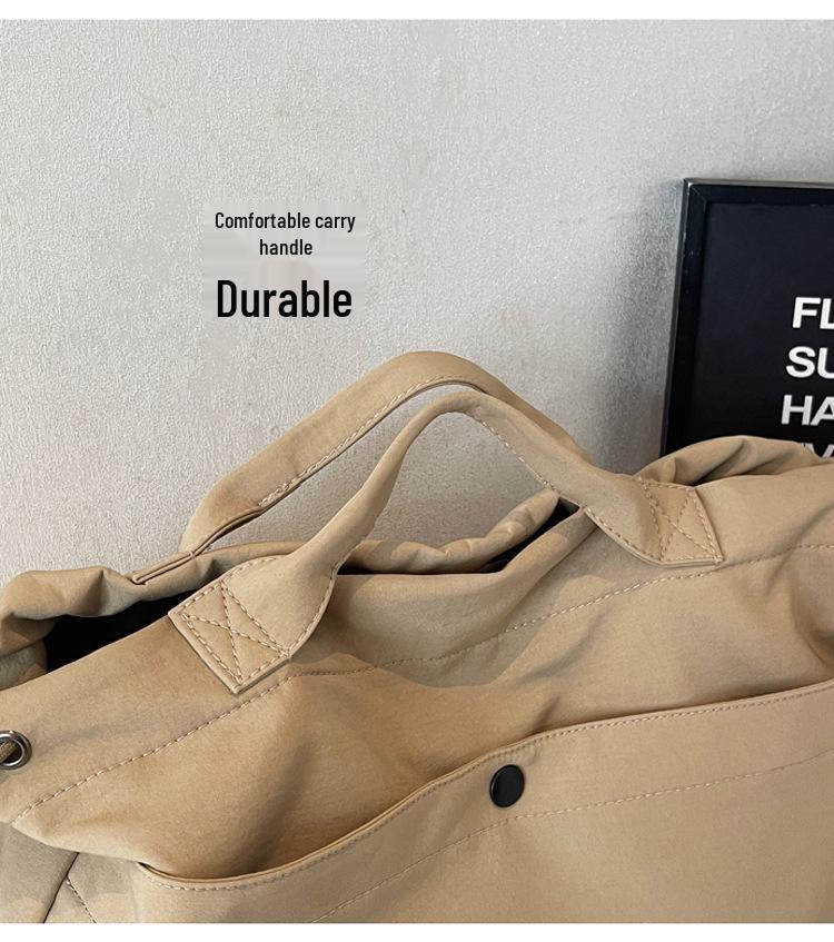2026 Chic Japanese Workwear Style Solid Color Women's Casual Handbag - Drawstring Fashion Single Shoulder Crossbody Bag