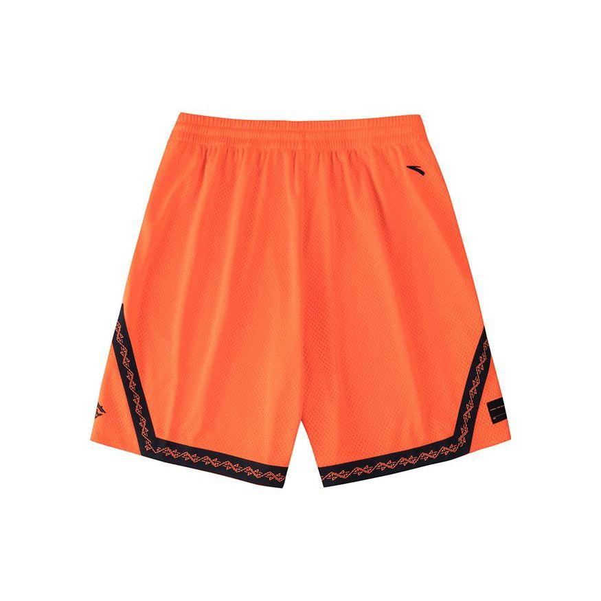 Anta Contrast Color Letter Print Straight Basketball Pants Men bottoms Magic-Orange 152331350-2