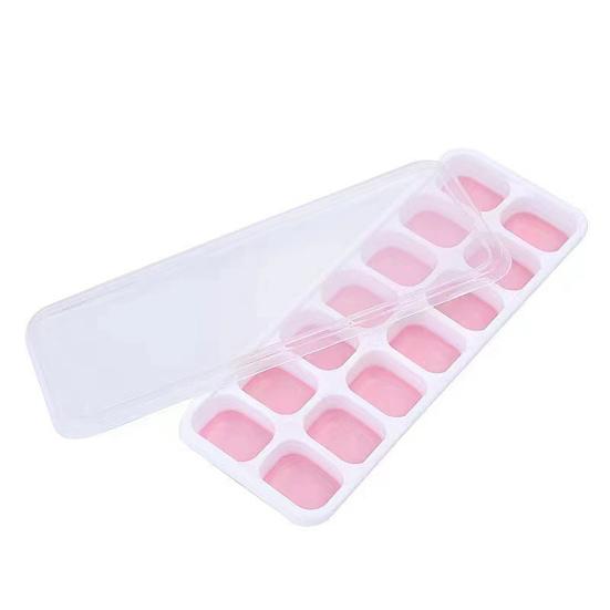 Silicone Refrigerator Ice Cube Trays with Lid BPA Free Large Square Ice Cube Tray Easy Release Stackable Ice Tray