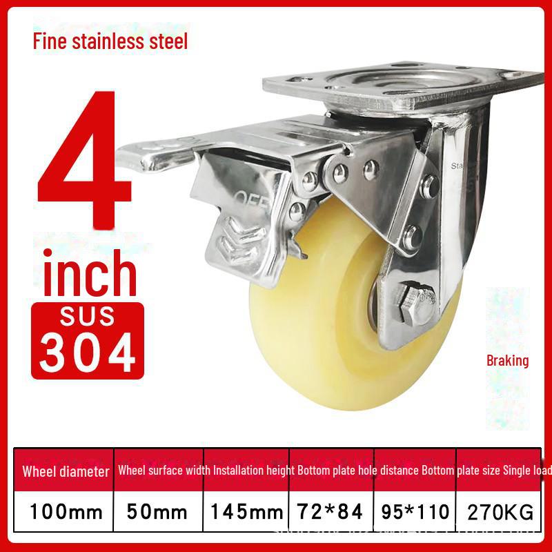 Robustes, wasserdichtes Nylon-Lenkrad aus Edelstahl 304 mit Bremse (4", 5", 6", 8").