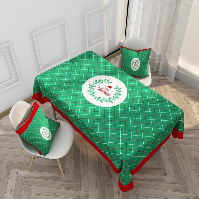 Red Christmas  Waterproof And Oilproof Tablecloth Cartoon Holiday Printing Elk Series Tablecloth Wedding Decoration Table Mat