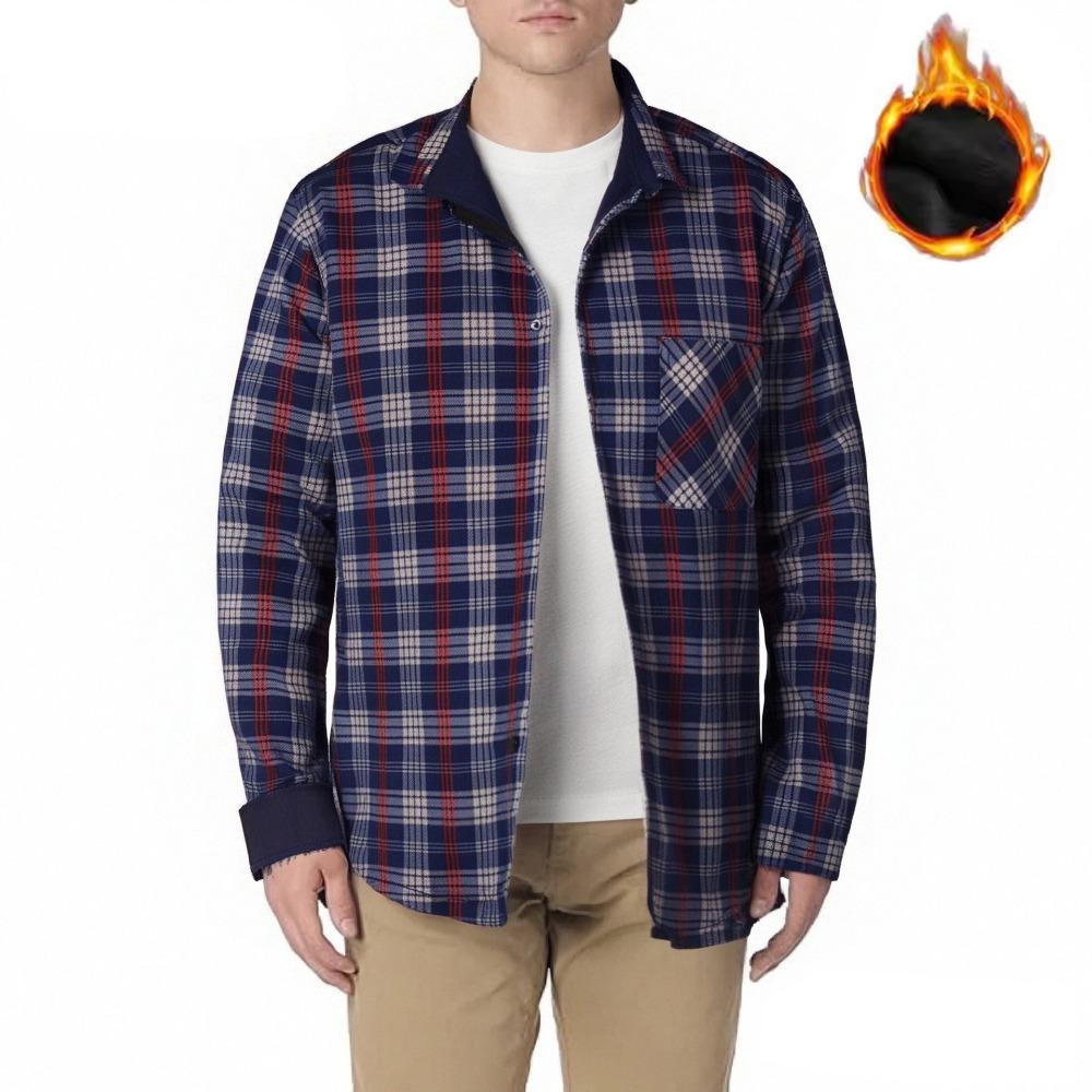 Amerikanische Größe Herrenhemd Langarm Herbst Winter Warm Plus Fleece Verdickt Kariert Übergröße Mode Bügelfrei