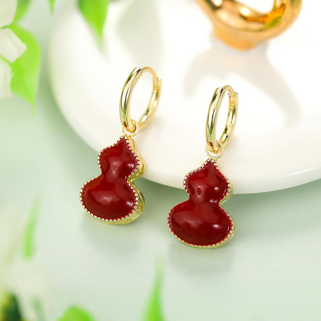 Classic Ear Buckle Anti-allergic Real Gold Electroplated Zircon Opal Earrings for Women