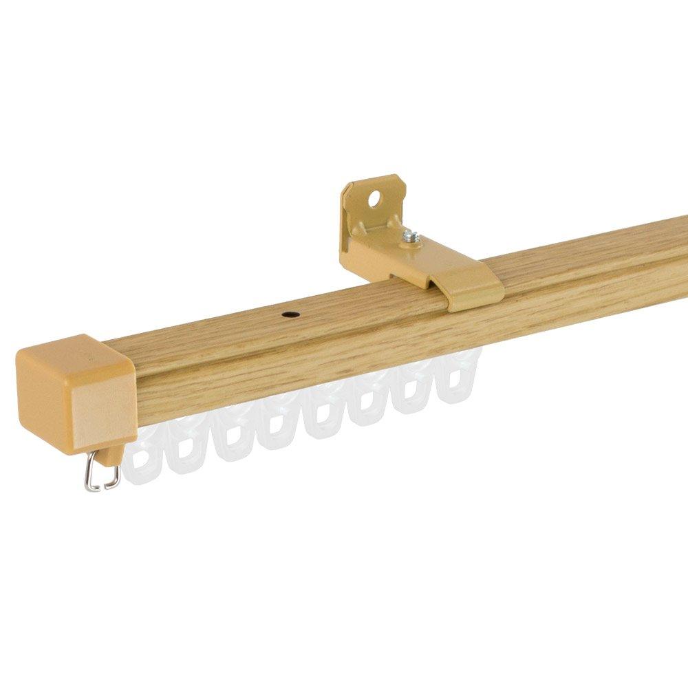 

Curtain rail single telescopic square type made in Japan wood grain WOODY size Z3K 0.6-1.0m Natural