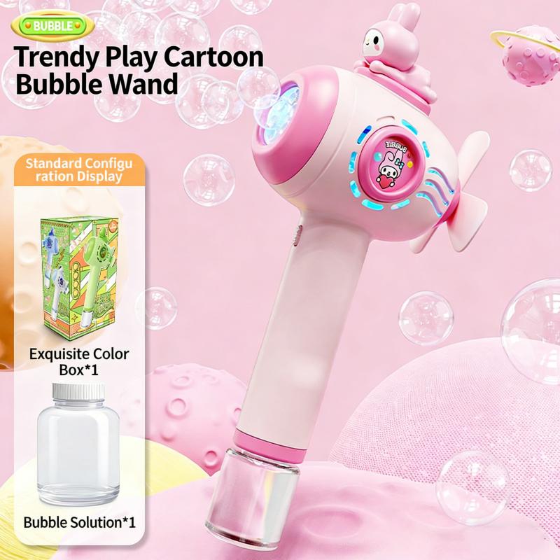 1Pc Sanrio Electric Bubble Stick, Fully Automatic Handheld Light Bubble Machine Toy, Suitable For Holiday Gifts