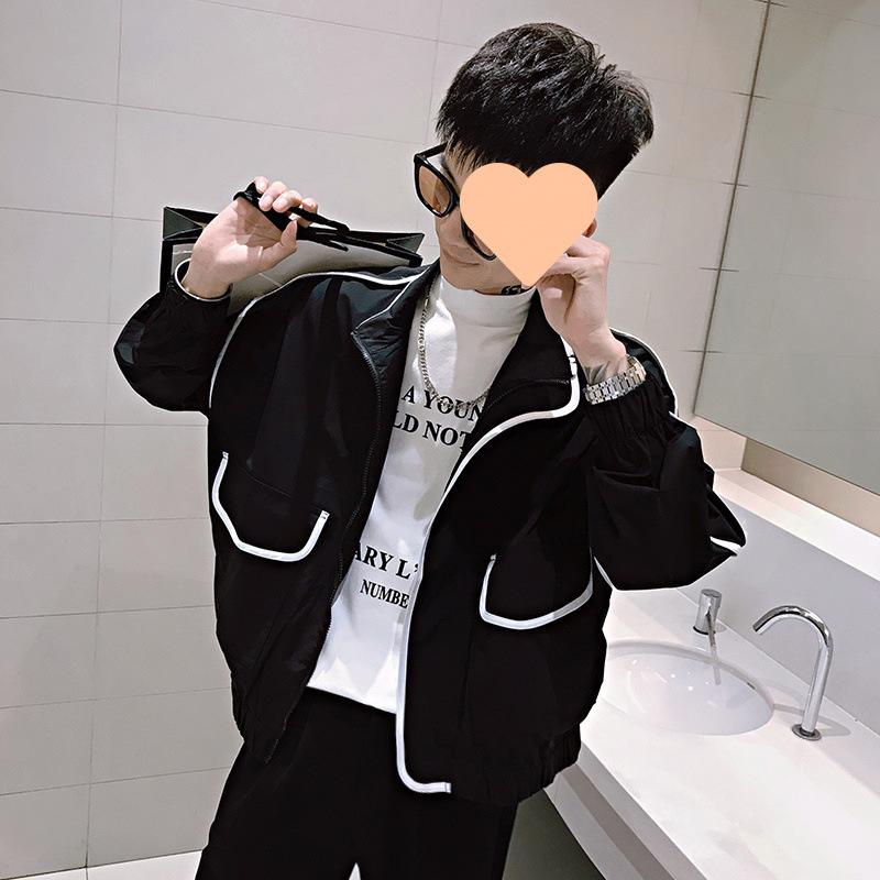 

Куртка мужская весна и осень модели новый тренд сращивания корейская версия мужская куртка для повседневной носки 3XL