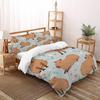 Conjuntos de Roupa de Cama Capivara Para Meninos Crianças Conjunto de Capa de Edredom, Capa de Edredom de Animais Fofos 3D Conjunto de Cama Ultra Macio Decoração de Quarto Duplo