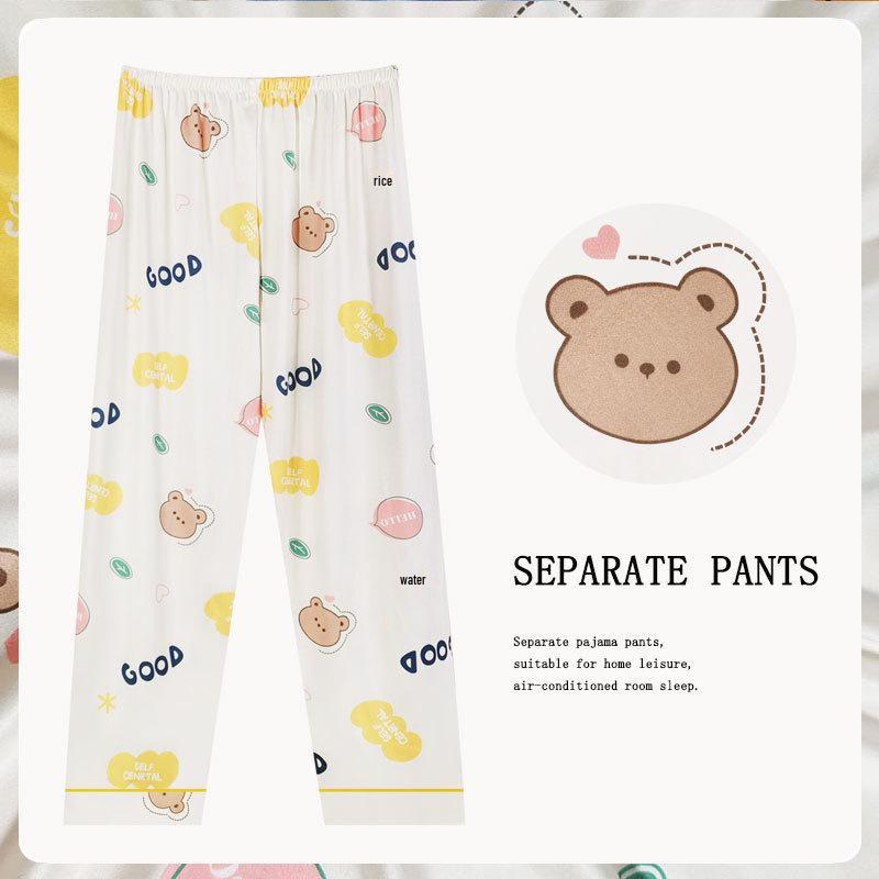 Women's Korean-Style Loose Pajama Pants - Imitation Cotton, Spring/Autumn
