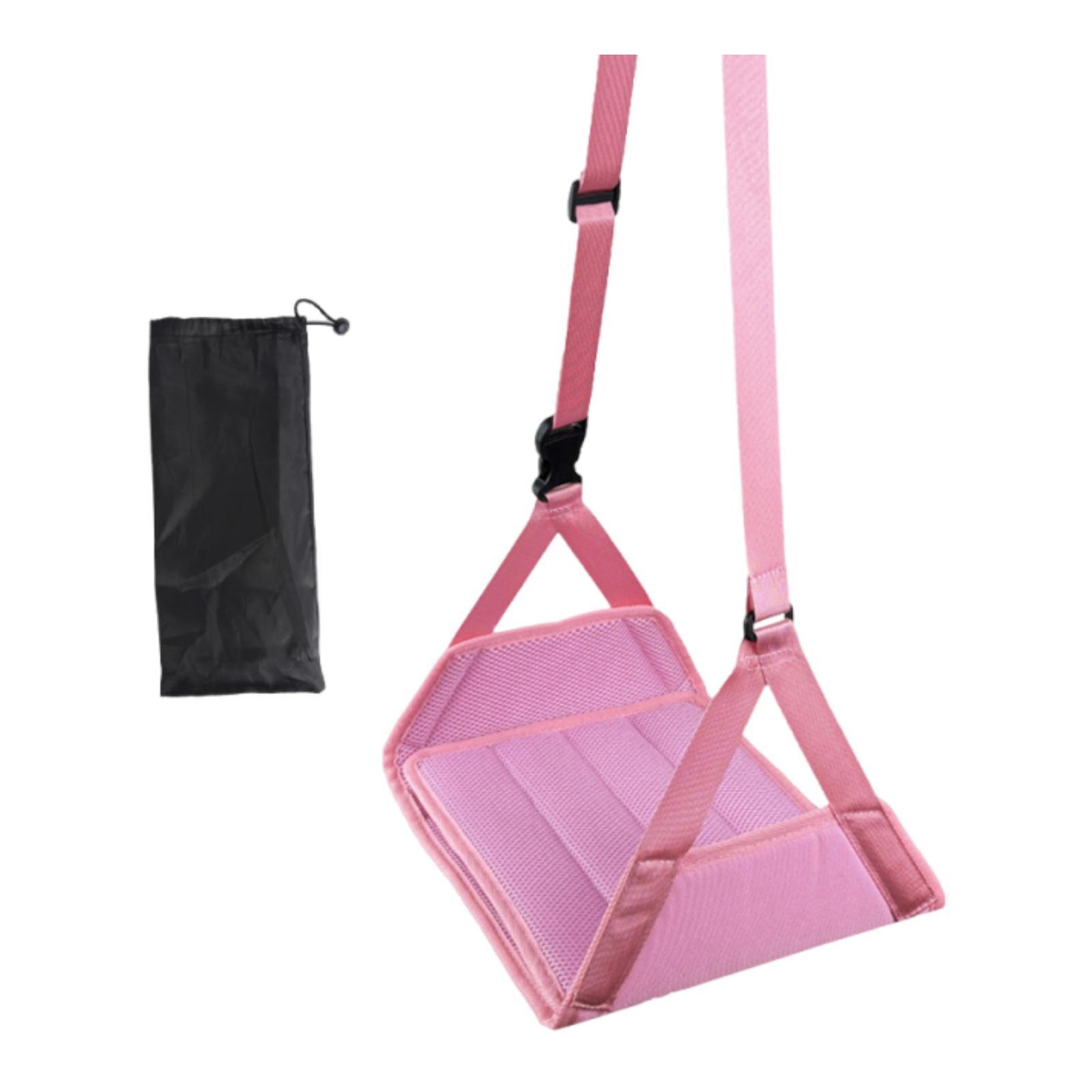 

Airplane Foot Hammock Support Adjustable Length Oxford Cloth Portable Plane Footrest for Women Men Car Office Home Long Trip розовый
