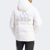 Adidas Regular Daily 500 Letter Logo Print Long Sleeve Hooded Down Jacket Men Outerwear White IZ4884