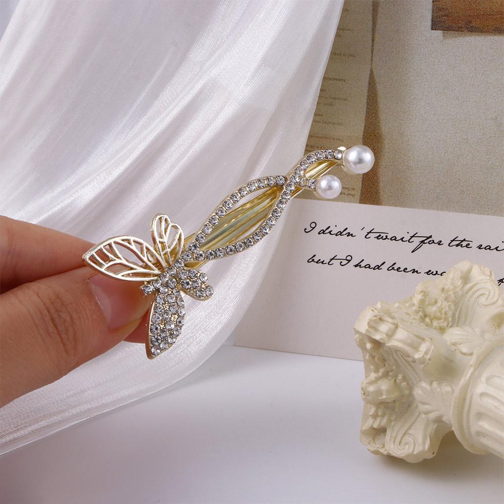 Temperament Pearl Zinc Zinc Alloy Rhinestone Women Hair Accessories Hair Clip Korean Style Duckbill Clip