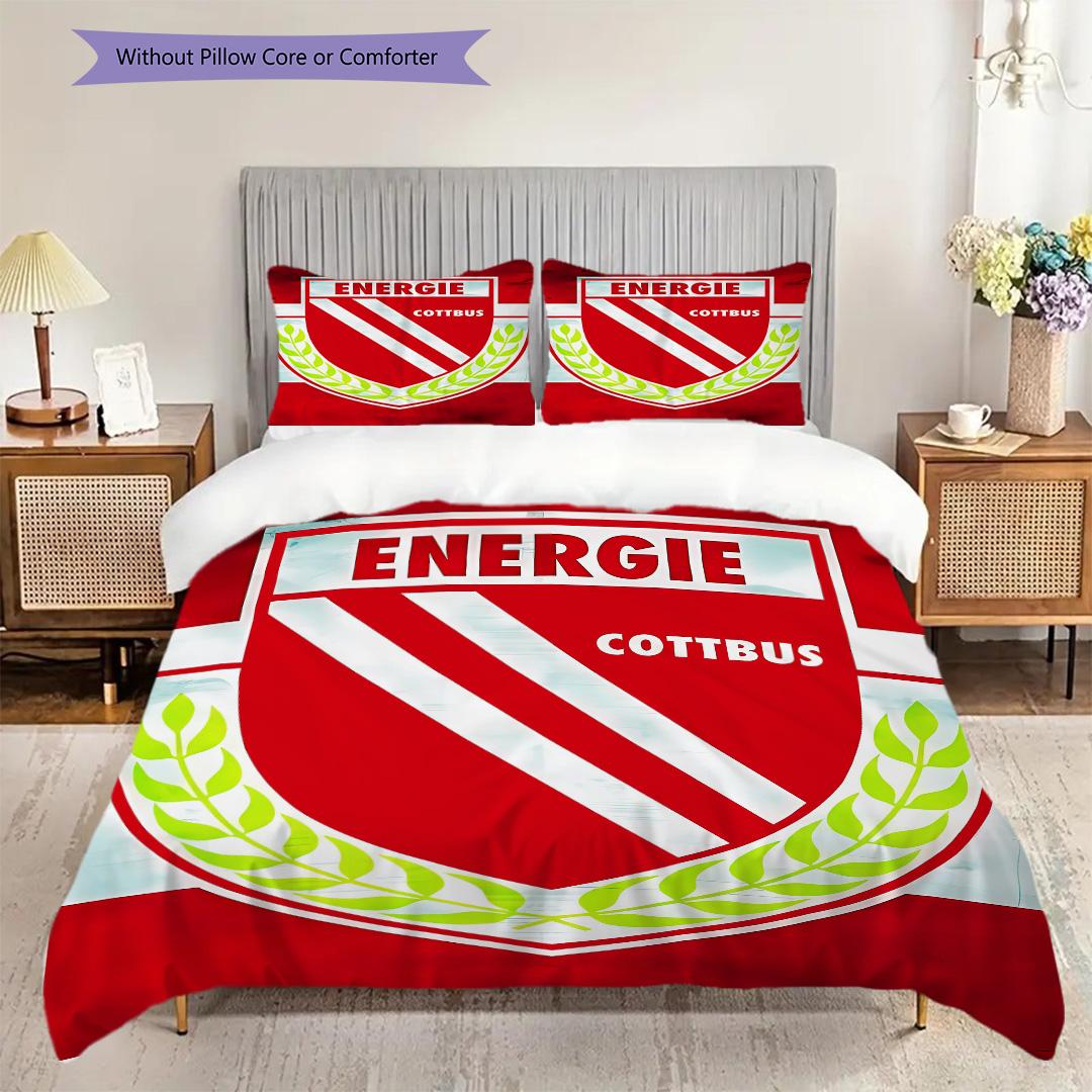 

Energie Cottbus Pattern Bedding Quilt Set Quilt Cover Pillowcase Home Decoration Birthday Gift (1 * duvet cover + 2 * pillowcase, without core) 260x240cm