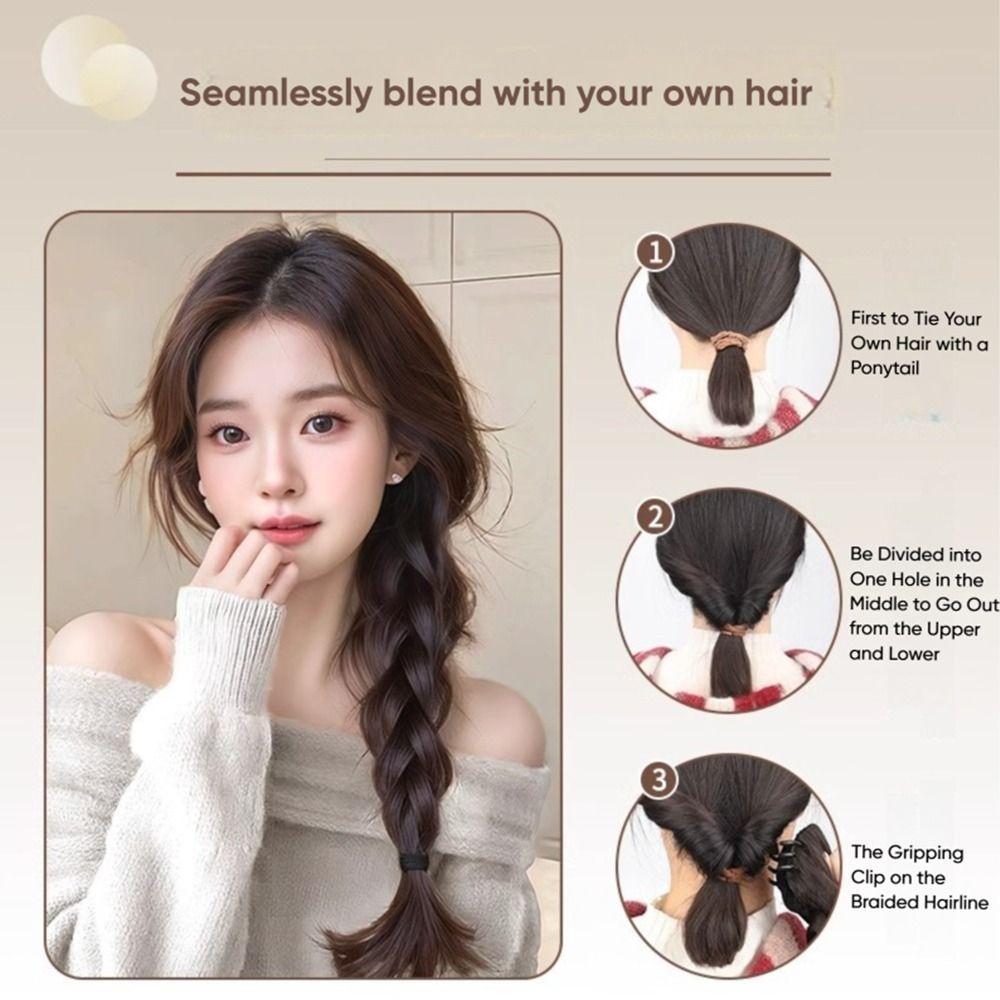 Lange Synthetische Perücke Pferdeschwanz Flauschige Perücke Haarspange Pferdeschwanz Haarnadel für Frauen Haar-Accessoires