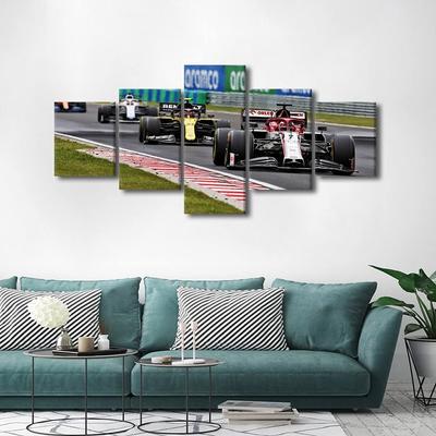 5Pcs Rustic F1 Racing Car House Paitings Sports Car 5 Pieces Pictures Canvas Wall No Framed Paintings Poster Home Decor Modern