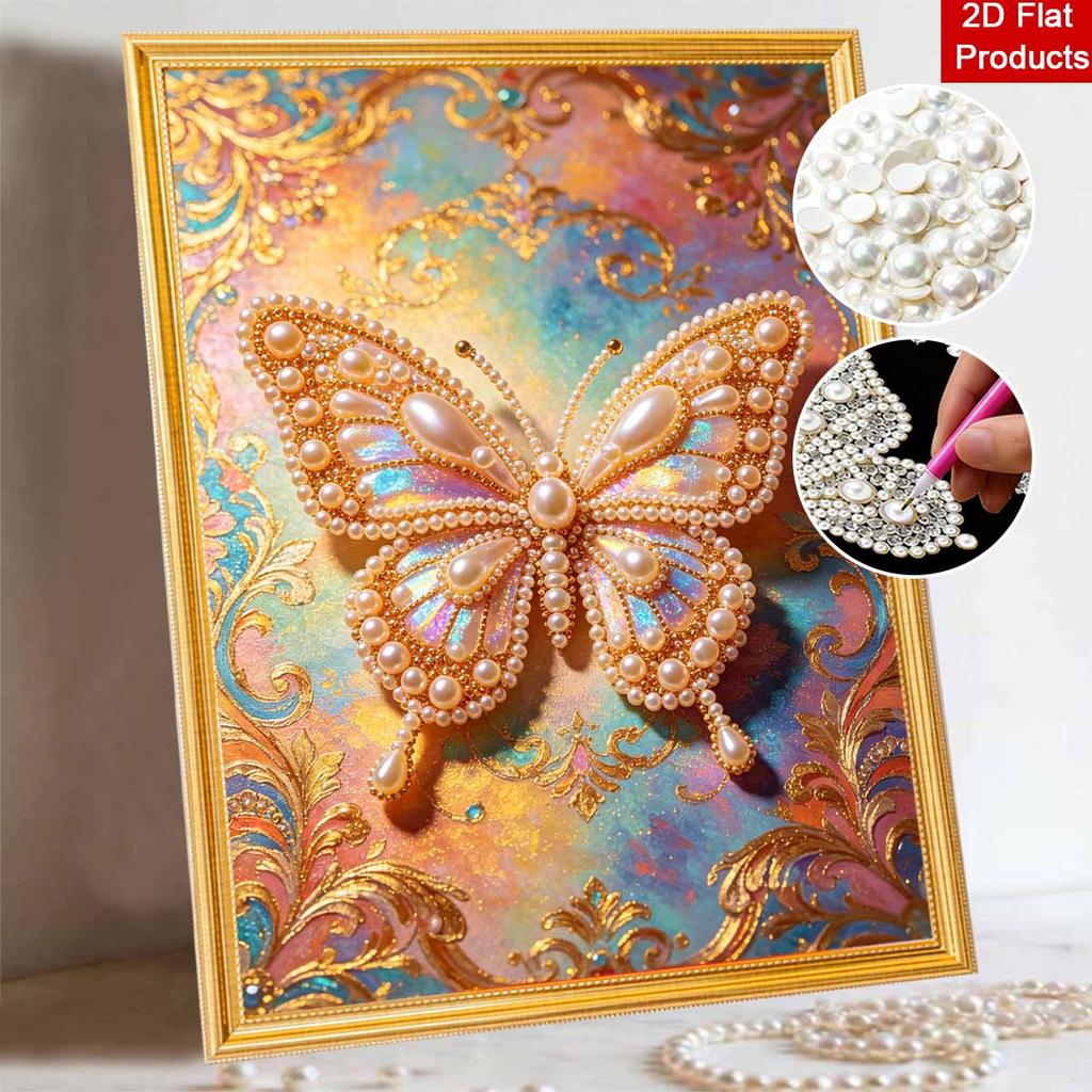 Pearl Art Painting Butterfly Home Wall Decor Art Crafts Handmade DIY Adult/Beginner Gift Creative Home Decor Frameless Wall Art Kit